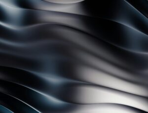 Abstrakte Wellenstruktur in Schwarz und Grau, die eine moderne und elegante Textur darstellt. Ideal für Hintergründe oder Designprojekte.