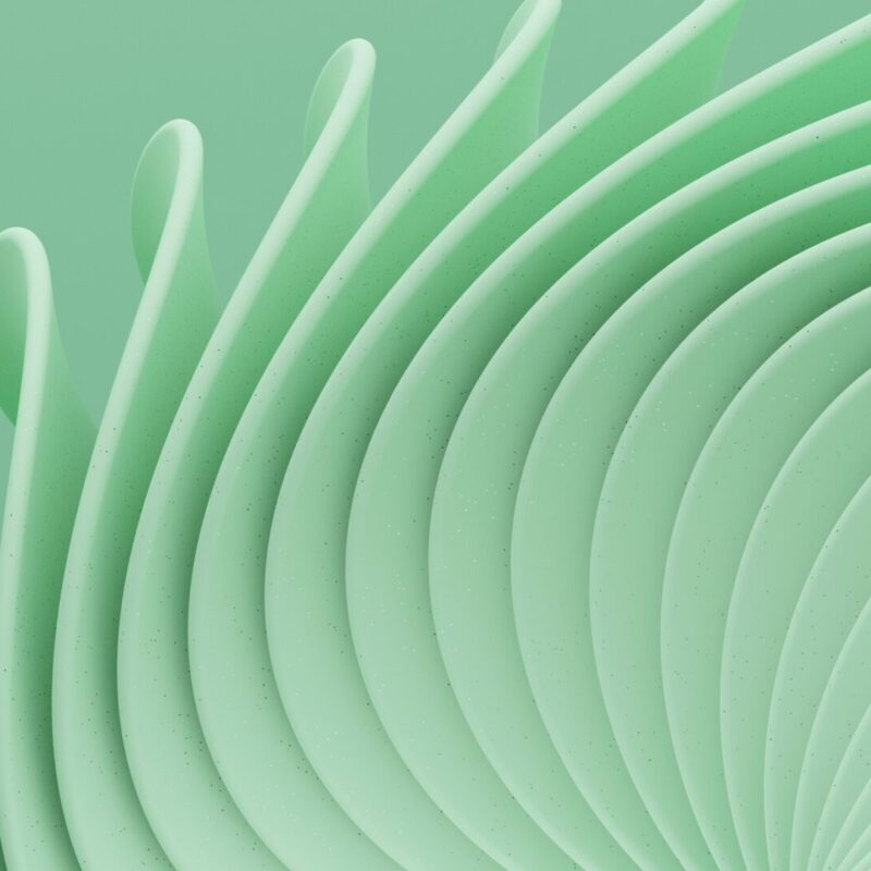Abstrakte Wellenstruktur in sanften Minttönen, die eine moderne und minimalistische Ästhetik vermittelt. Ideal für Design- und Kreativprojekte.