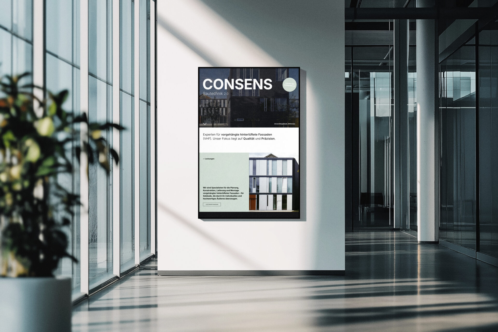 Plakat der CONSENS Bautechnik 2.0 GmbH