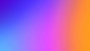 Farbverlauf von Blau über Lila und Pink bis Orange, ideal für Hintergründe oder visuelle Designs.